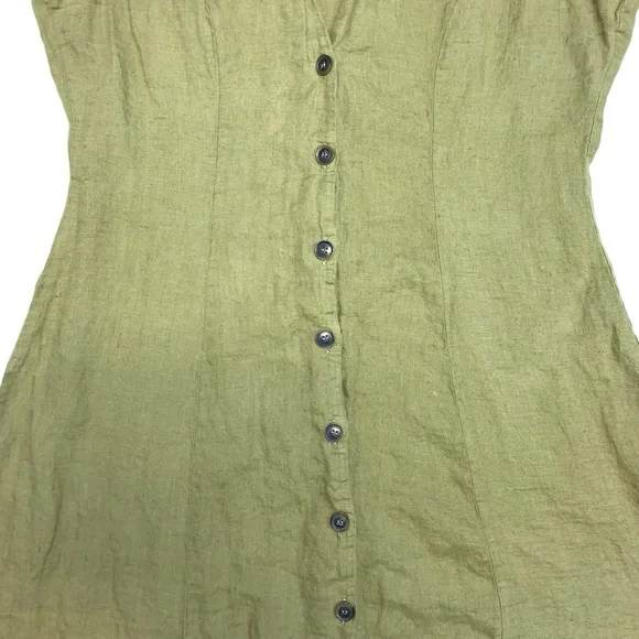 Zara Woman Buttoned Sleeveless Maxi Dress Large Lightweight V Neck Lagenlook - Picture 4 of 15